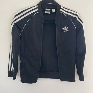 Adidas kids  Black Track Jacket size small 9/10